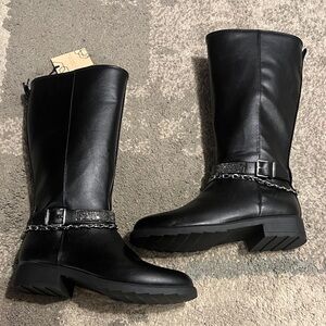 Madden NYC Madden Girl Boot Rhinestone Buckle with Silver Chain Boot